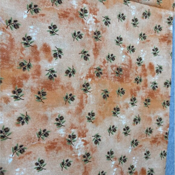 Debbie Mumm Cotton Fabric 1/2 yard x 42" Autumn Floral Pattern Orange Green Quil - Picture 1 of 4